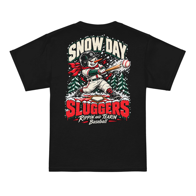 Snow Day Sluggers, back design mockup