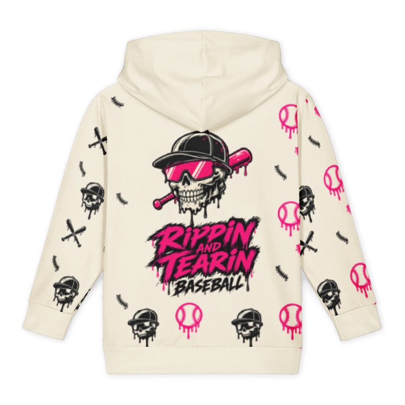Skull Drip Hoodie, native Printful back mockup
